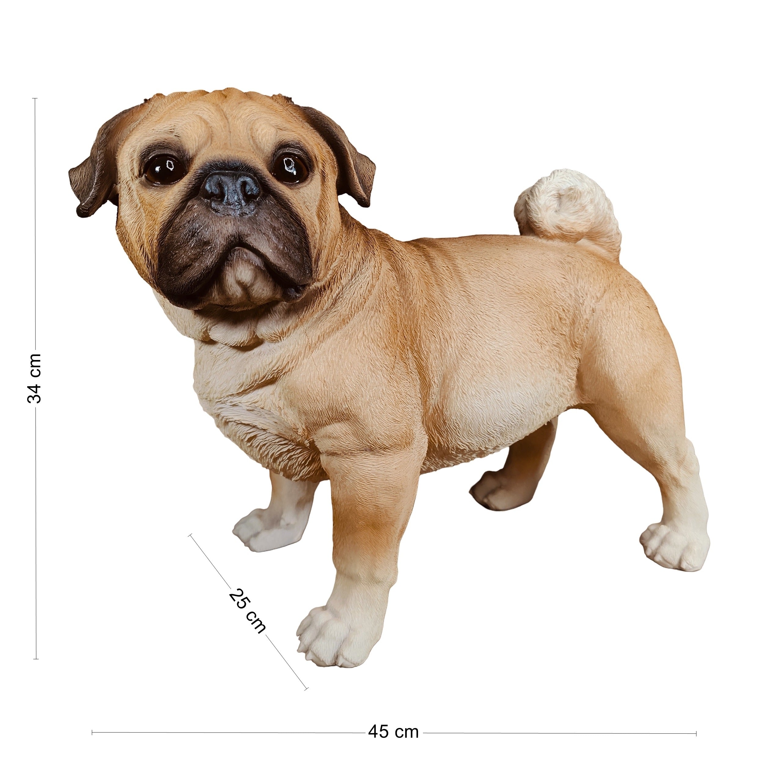 Mops Figur Hundefigur – Mops Deko Gartenfigur Hund Deko Hunde wie echt stehend oder sitzend