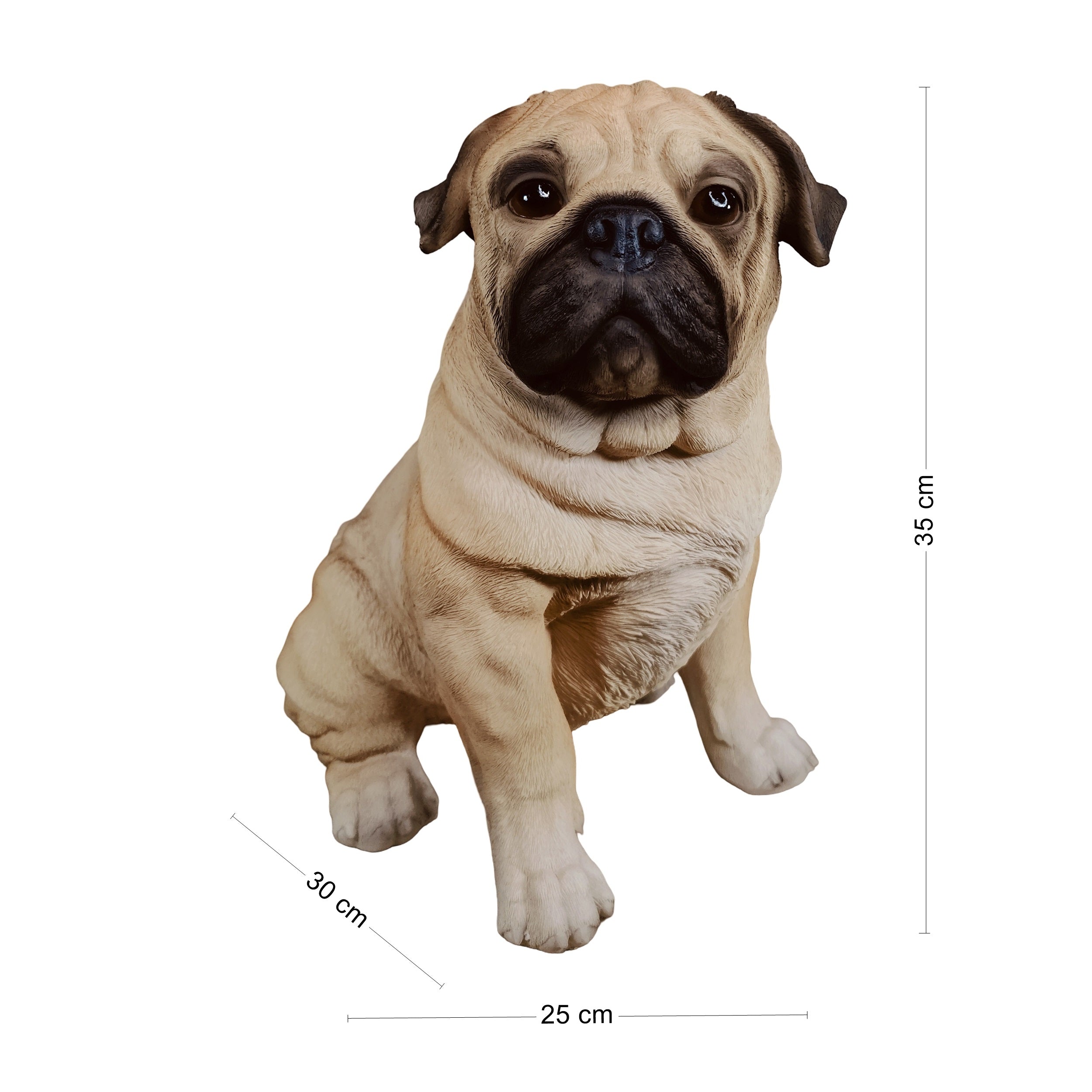 Mops Figur Hundefigur – Mops Deko Gartenfigur Hund Deko Hunde wie echt stehend oder sitzend