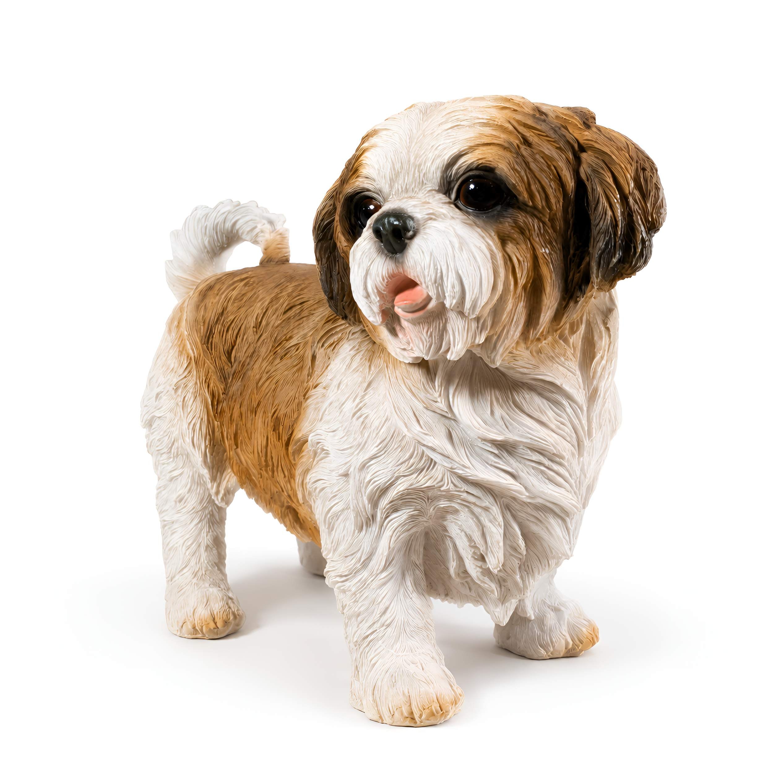 Shih Tzu Hundefigur lebensecht, Deko Hund für Haus & Garten in verschiedenen Größen, Farben & Posen
