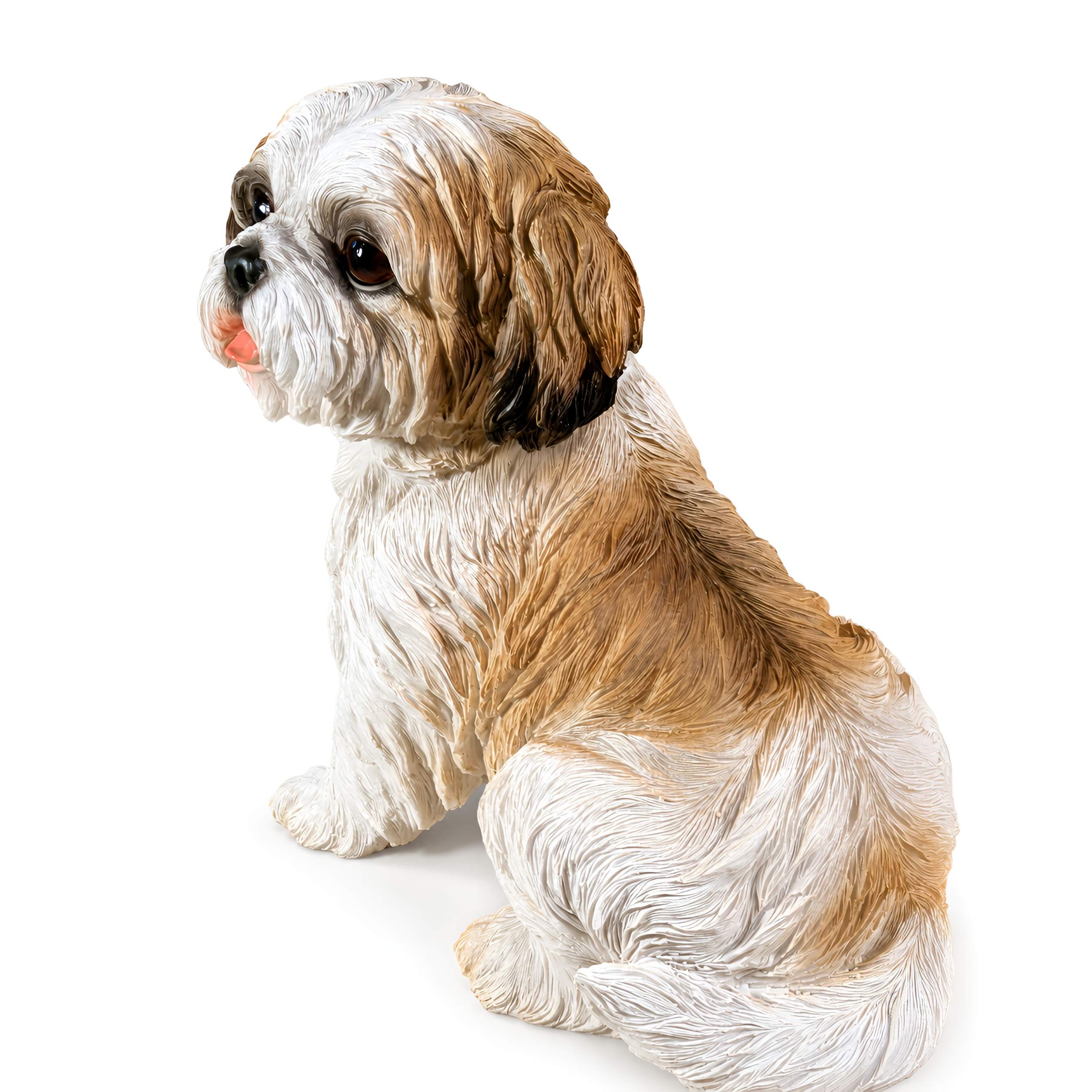 Shih Tzu Hundefigur lebensecht, Deko Hund für Haus & Garten in verschiedenen Größen, Farben & Posen