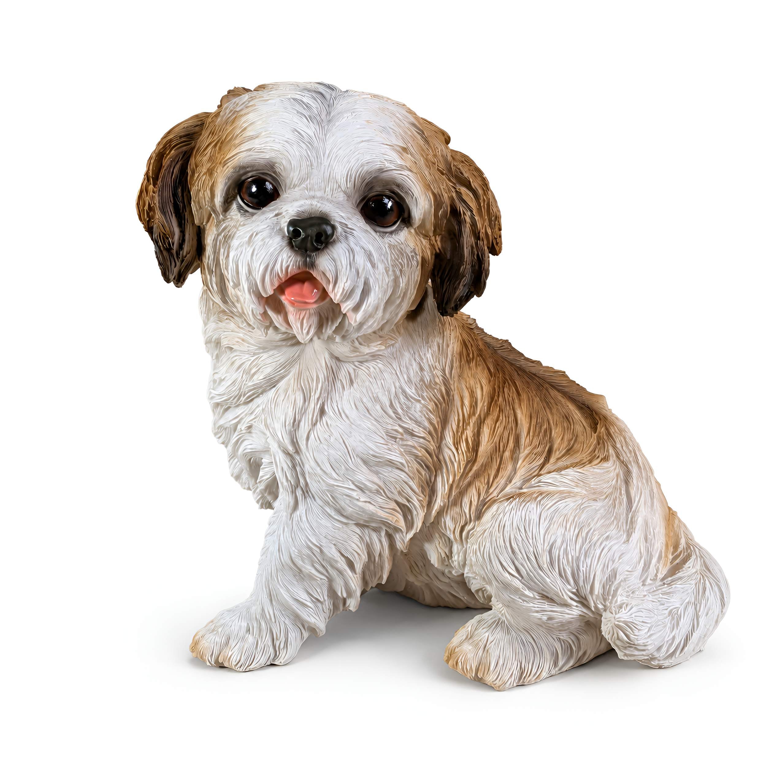 Shih Tzu Hundefigur lebensecht, Deko Hund für Haus & Garten in verschiedenen Größen, Farben & Posen