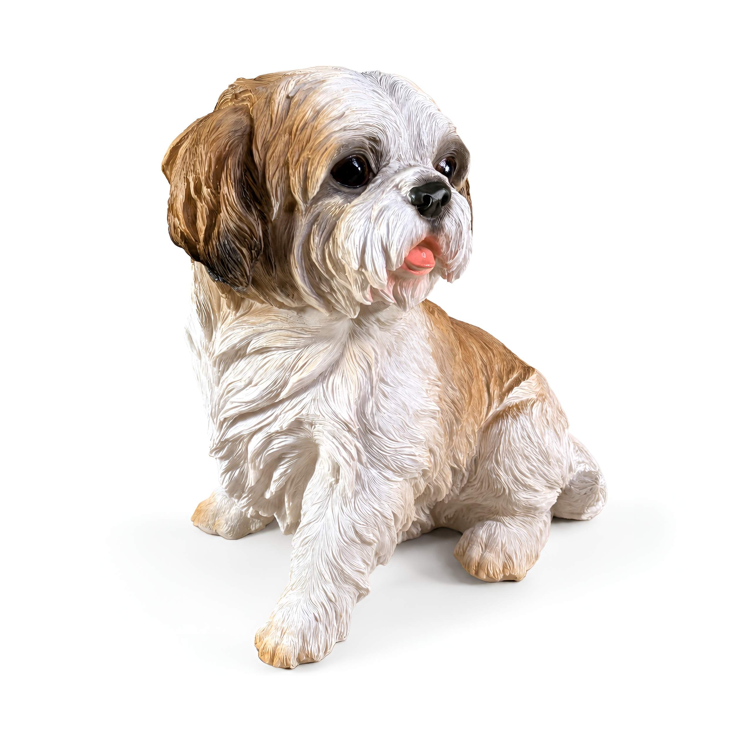 Shih Tzu Hundefigur lebensecht, Deko Hund für Haus & Garten in verschiedenen Größen, Farben & Posen