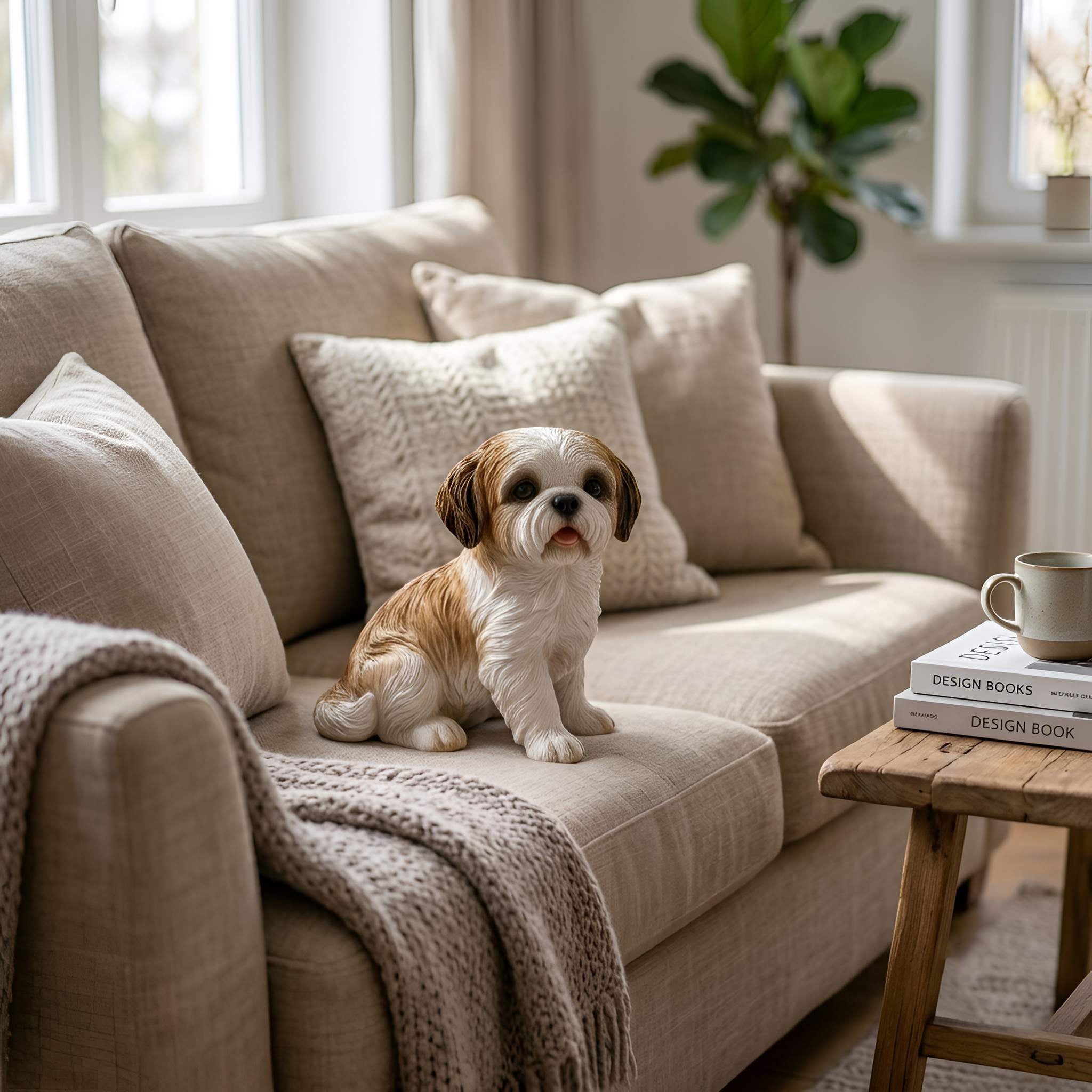Shih Tzu Hundefigur lebensecht, Deko Hund für Haus & Garten in verschiedenen Größen, Farben & Posen