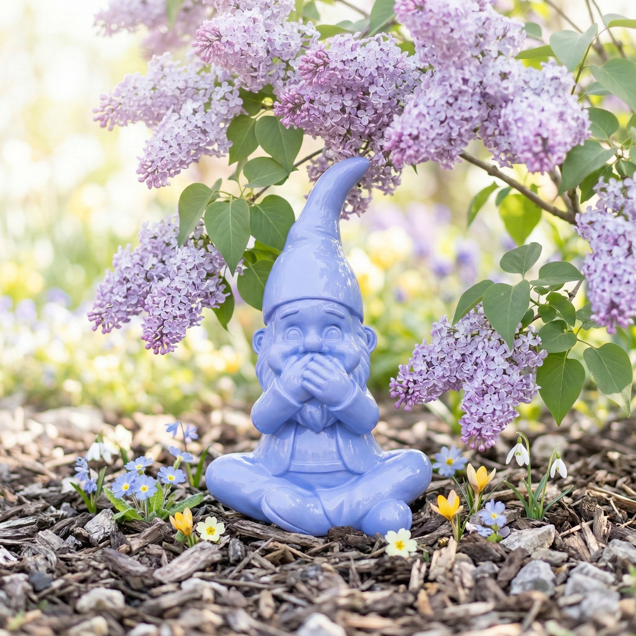 Gartenzwerg nichts sagen -GartenPoser- Zwerg Deko in Pastell Hochglanz 2 Größen 6 Farben (MutePoser)