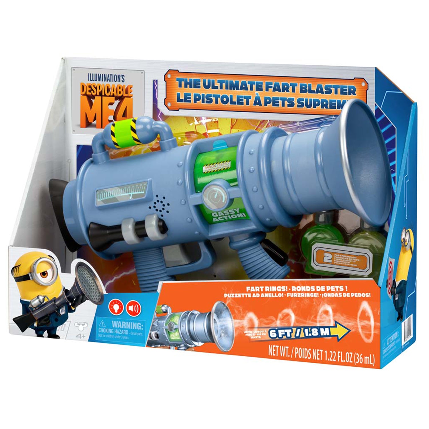 Despicable Me 4 59292 | Ultra Fartblaster | Der ultimative Furzblaster | Echte Furzringe mit Licht und Sound