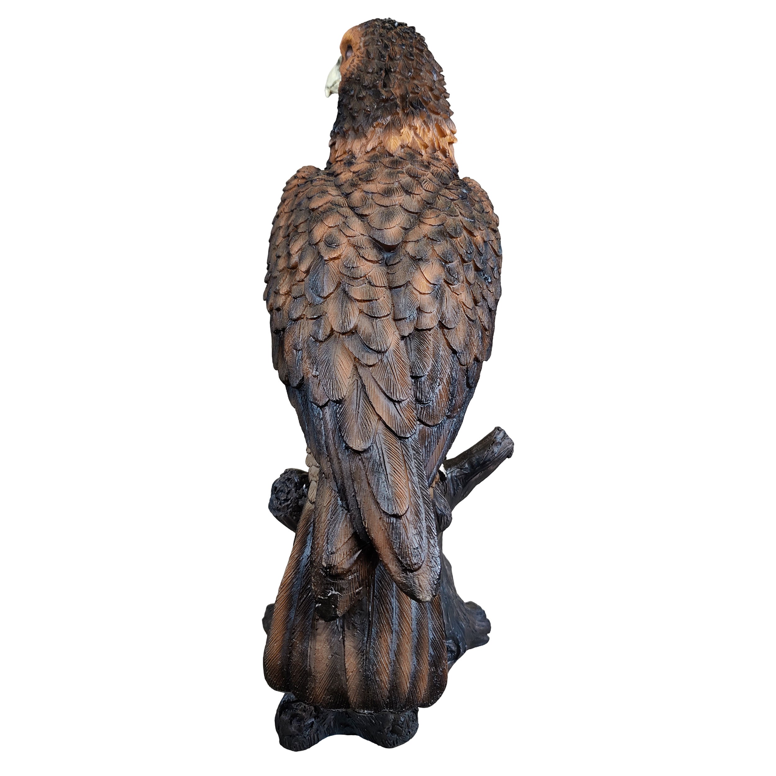 Adler Figur groß auf Baumstamm – Gartenfigur Adler als Deko Adler für Terrasse, Balkon & Eingangsbereich