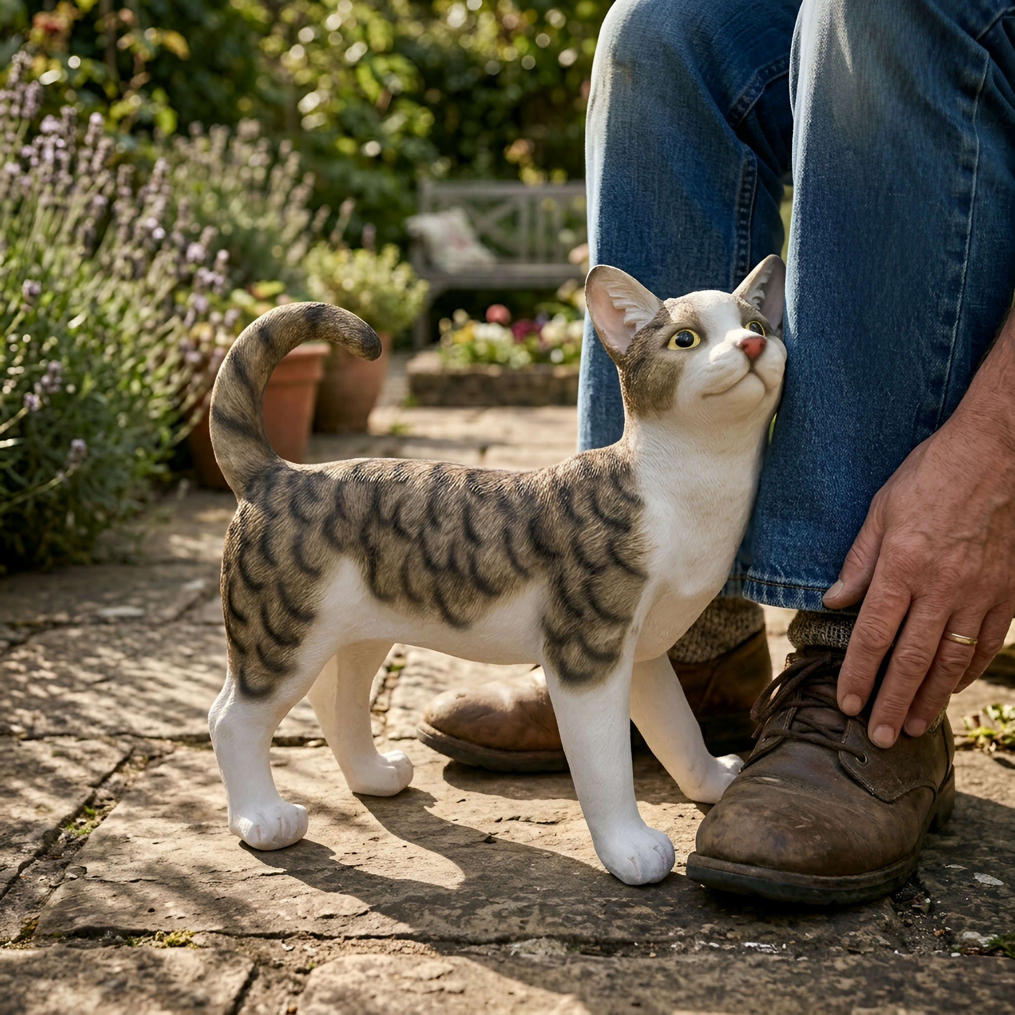 Katzenfigur Murli lebensechte Katze Katzen Deko Garten Katzenfigur Garten