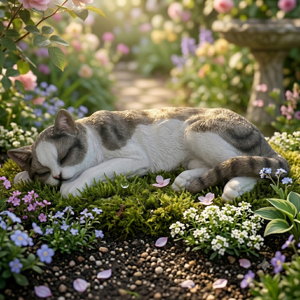 Katzenfigur Murli lebensechte Katze Katzen Deko Garten Katzenfigur Garten
