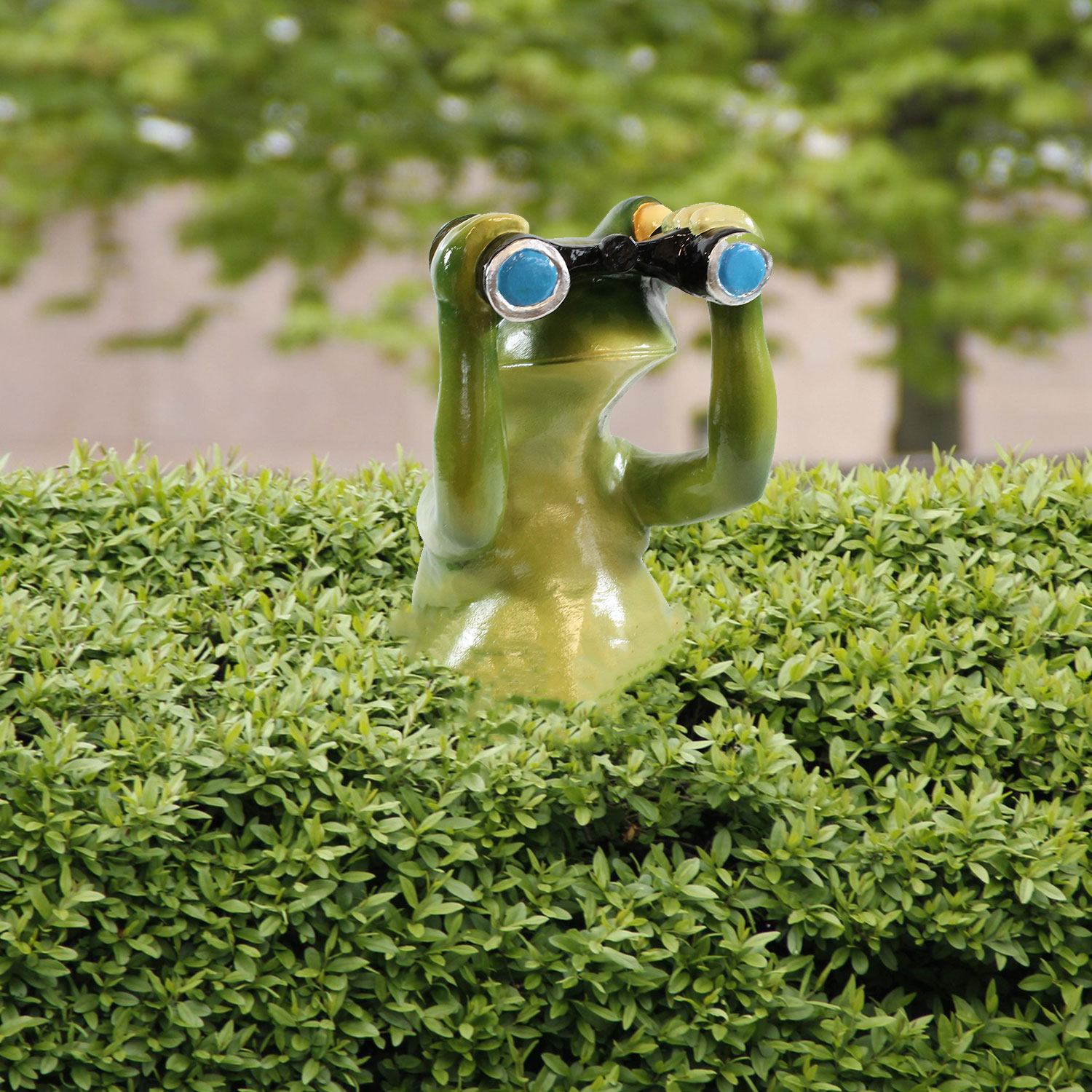 Frosch Figur mit Fernglas Frosch Deko auch als Gartenstecker Frosch Figuren für den Garten