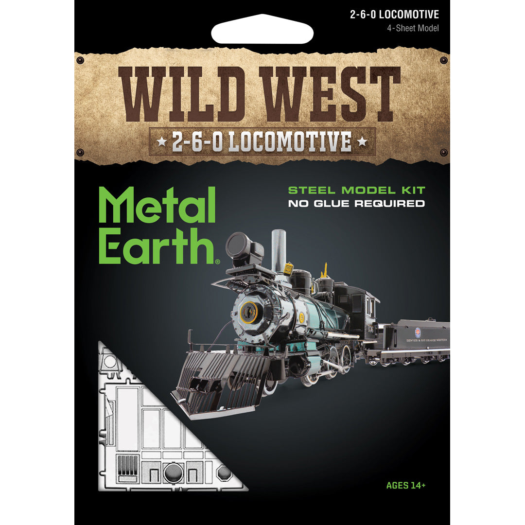 Metal Earth Wild West 2-6-0 Locomotive MMS190 Modellbausatz Puzzle DIY Bausatz präzise gelasert stabil langlebig