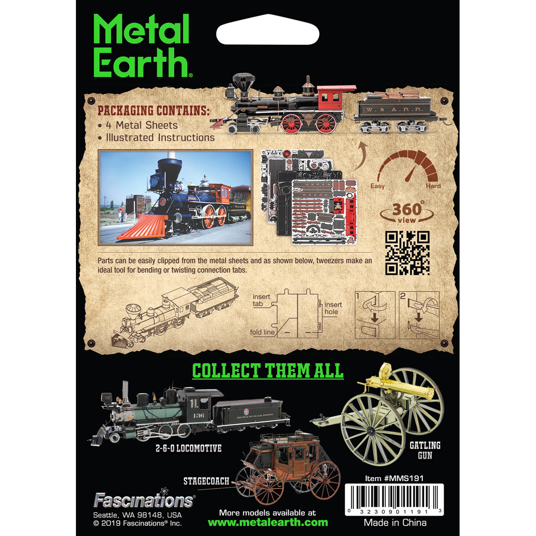 Metal Earth Wild West 4-4-0 Locomotive MMS191 Modellbausatz Puzzle DIY Bausatz präzise gelasert stabil langlebig