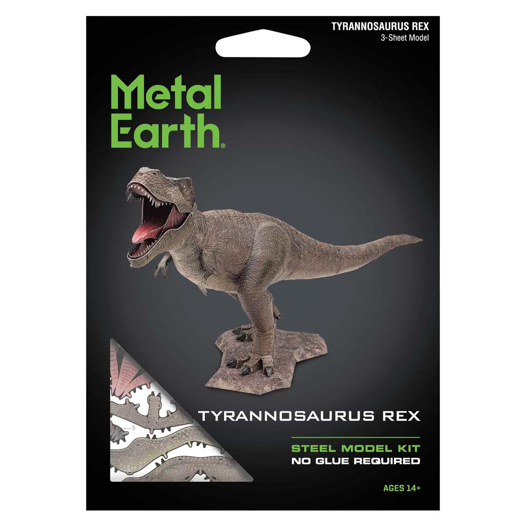 Metal Earth Tyrannosaurus Rex (farbiges Modell) ME1006 Modellbausatz Puzzle DIY Bausatz präzise gelasert stabil langlebig