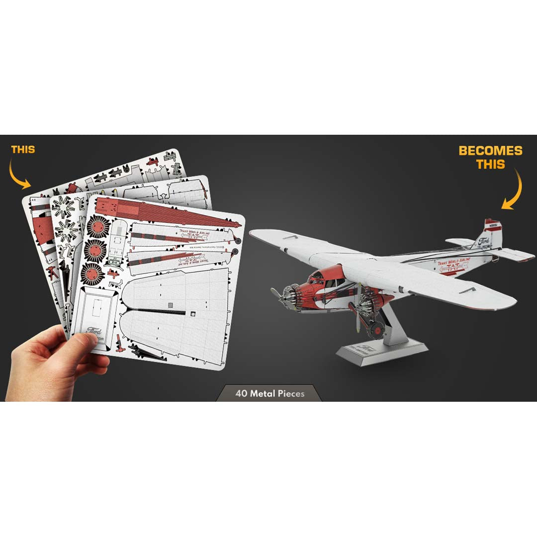Metal Earth Ford Trimotor (Tin Goose) MMS467 Modellbausatz Puzzle DIY Bausatz präzise gelasert stabil langlebig