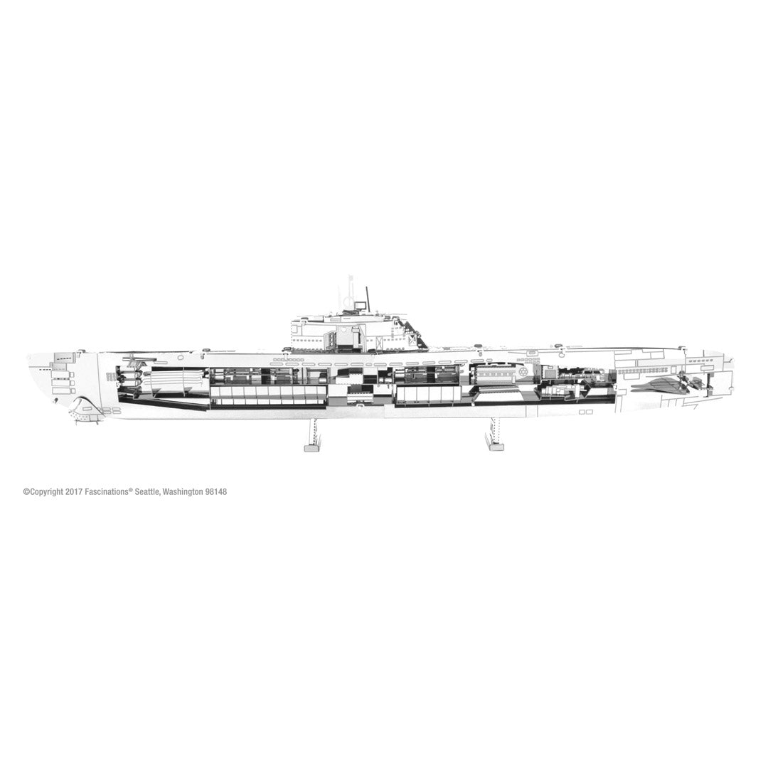 Metal Earth XXI German U-Boat Type XXI MMS121 Modellbausatz Puzzle DIY Bausatz präzise gelasert stabil langlebig
