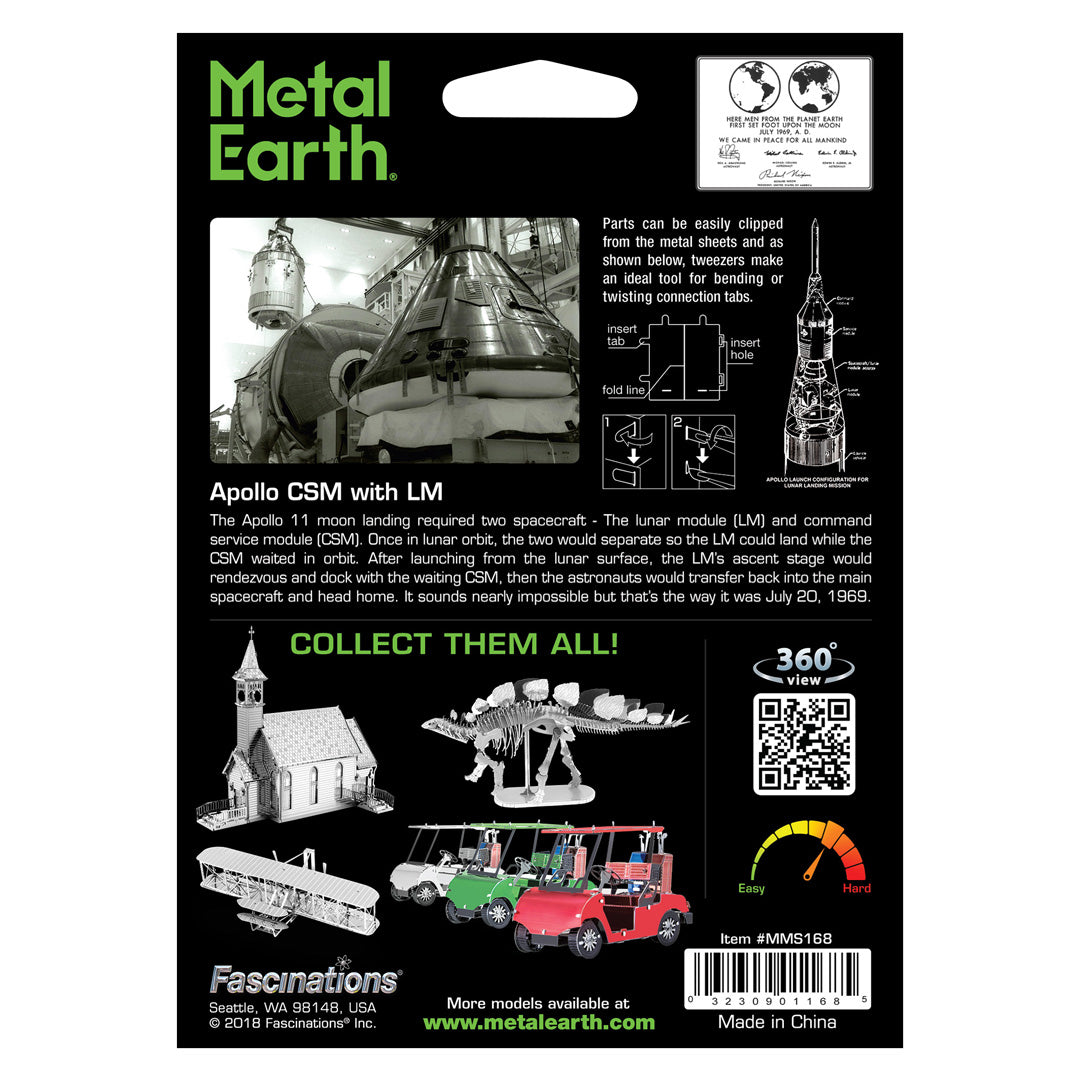 Metal Earth CSM Apollo CSM + LM MMS168 Modellbausatz Puzzle DIY Bausatz präzise gelasert stabil langlebig