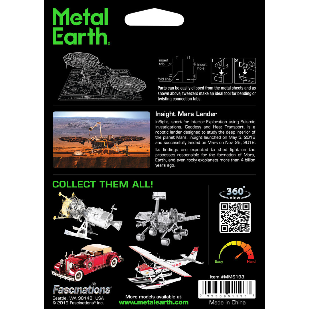Metal Earth InSight Mars Lander MMS193 Modellbausatz Puzzle DIY Bausatz präzise gelasert stabil langlebig