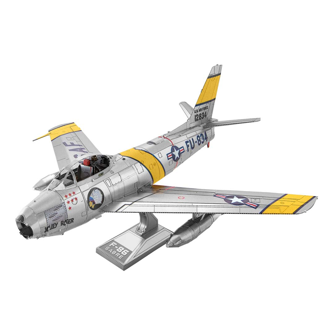 Metal Earth F-86 Sabre (farbiges Modell) ME1015 Modellbausatz Puzzle DIY Bausatz präzise gelasert stabil langlebig