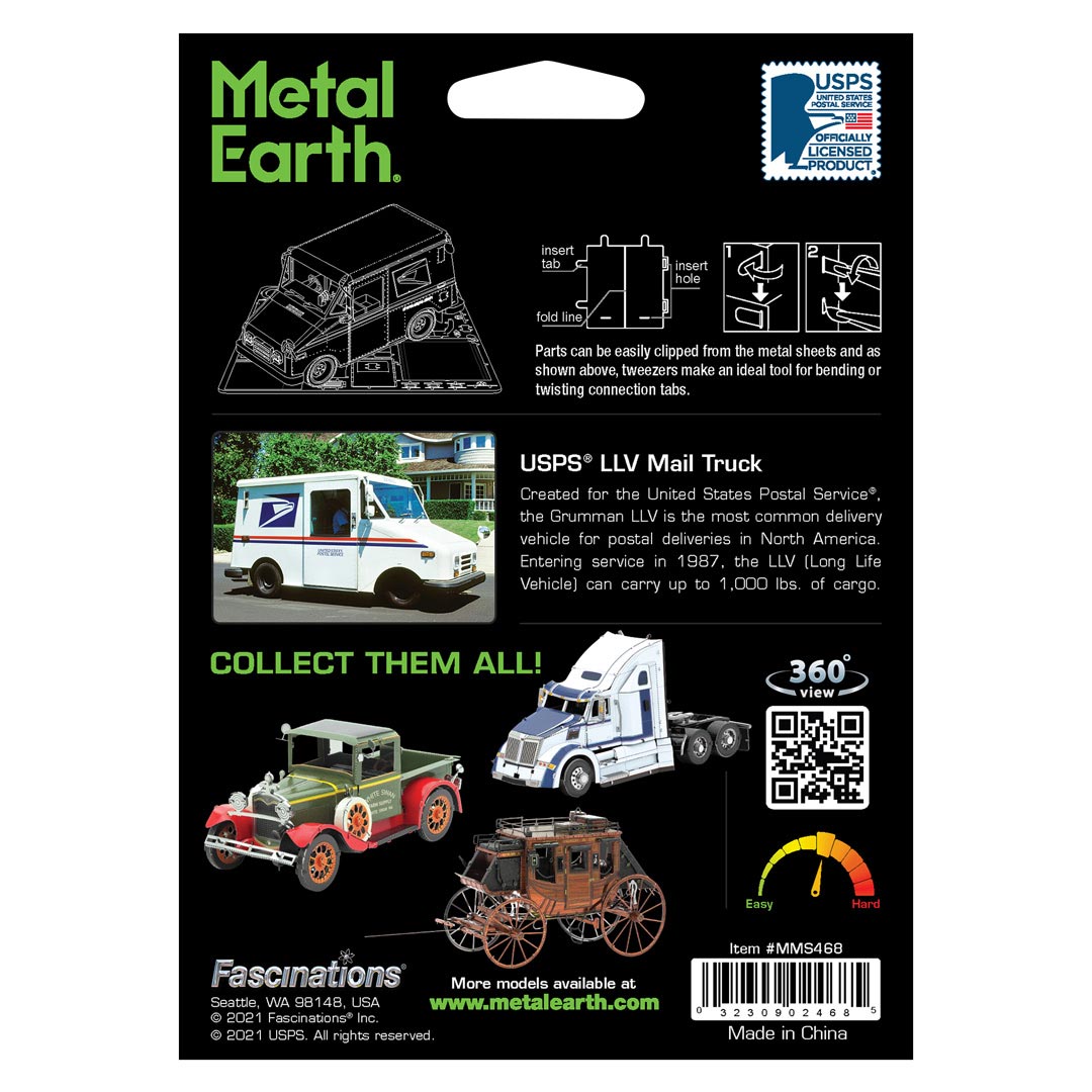 Metal Earth LLV LLV Mail Truck MMS468 Modellbausatz Puzzle DIY Bausatz präzise gelasert stabil langlebig