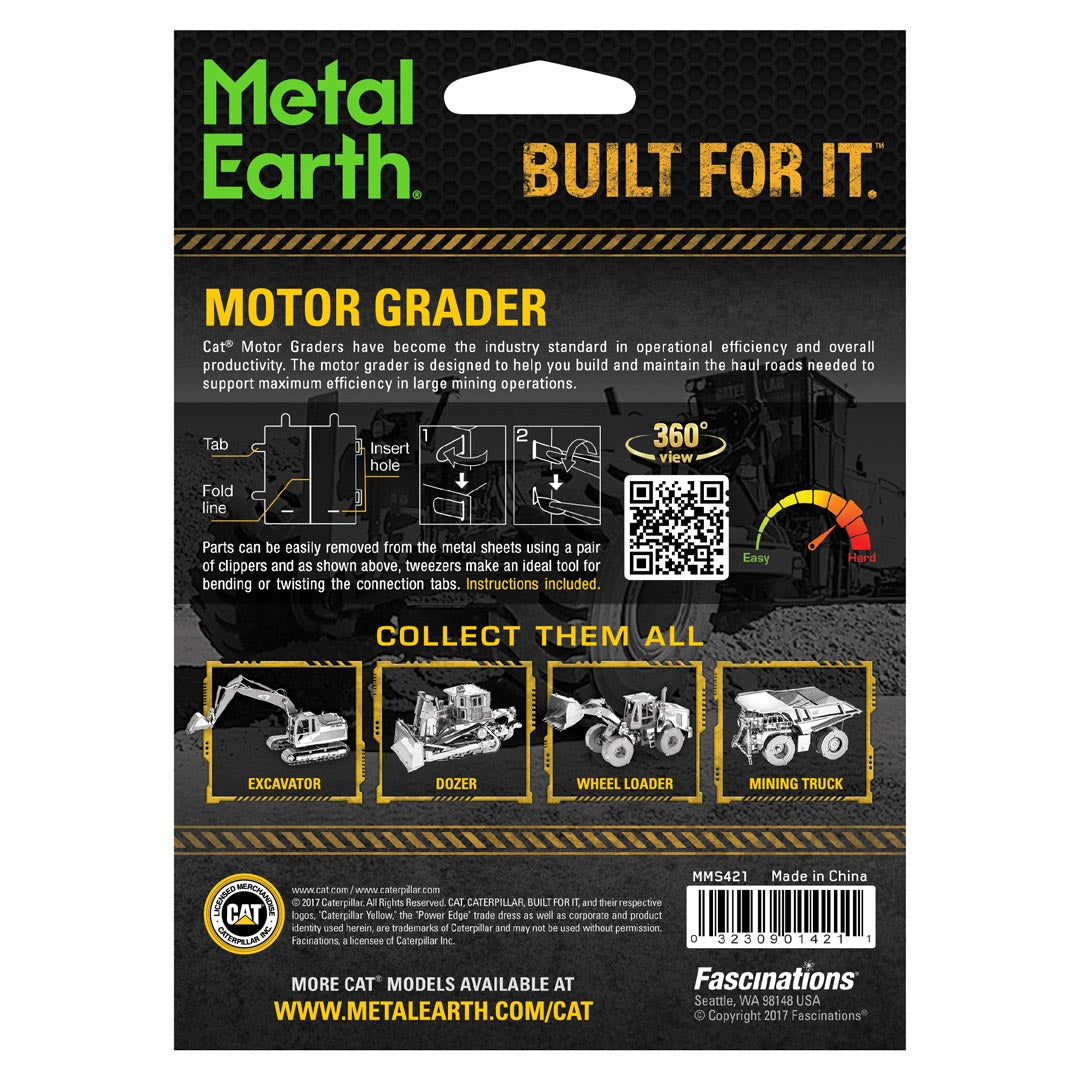 Metal Earth CAT CAT Motor Grader MMS421 Modellbausatz Puzzle DIY Bausatz präzise gelasert stabil langlebig