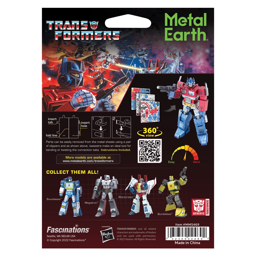 Metal Earth Transformers Optimus Prime, farbig MMS469 Modellbausatz Puzzle DIY Bausatz präzise gelasert stabil langlebig