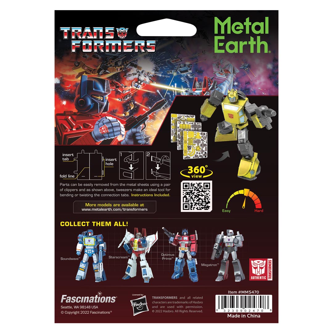 Metal Earth Transformers Bumblebee, farbig MMS470 Modellbausatz Puzzle DIY Bausatz präzise gelasert stabil langlebig