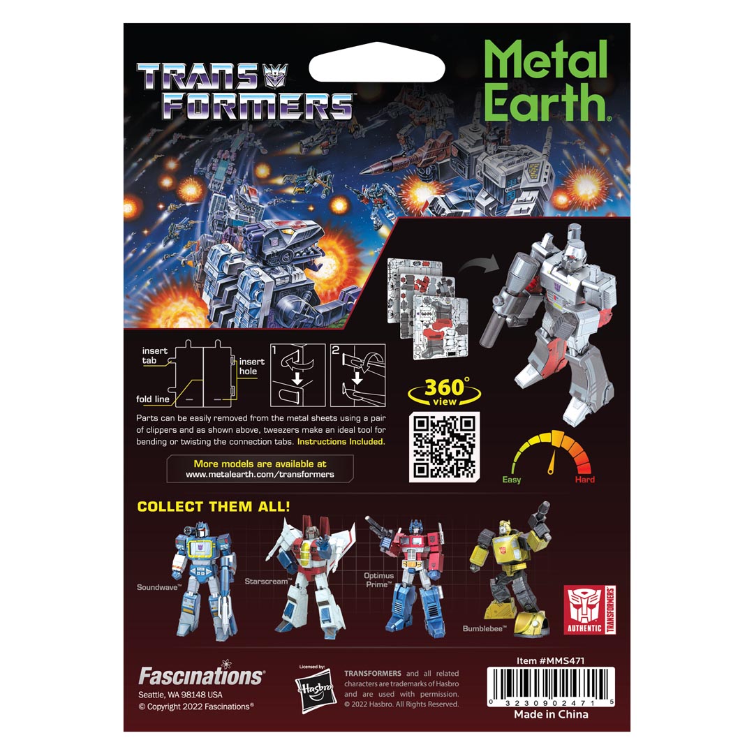 Metal Earth Transformers Megatron, farbig MMS471 Modellbausatz Puzzle DIY Bausatz präzise gelasert stabil langlebig