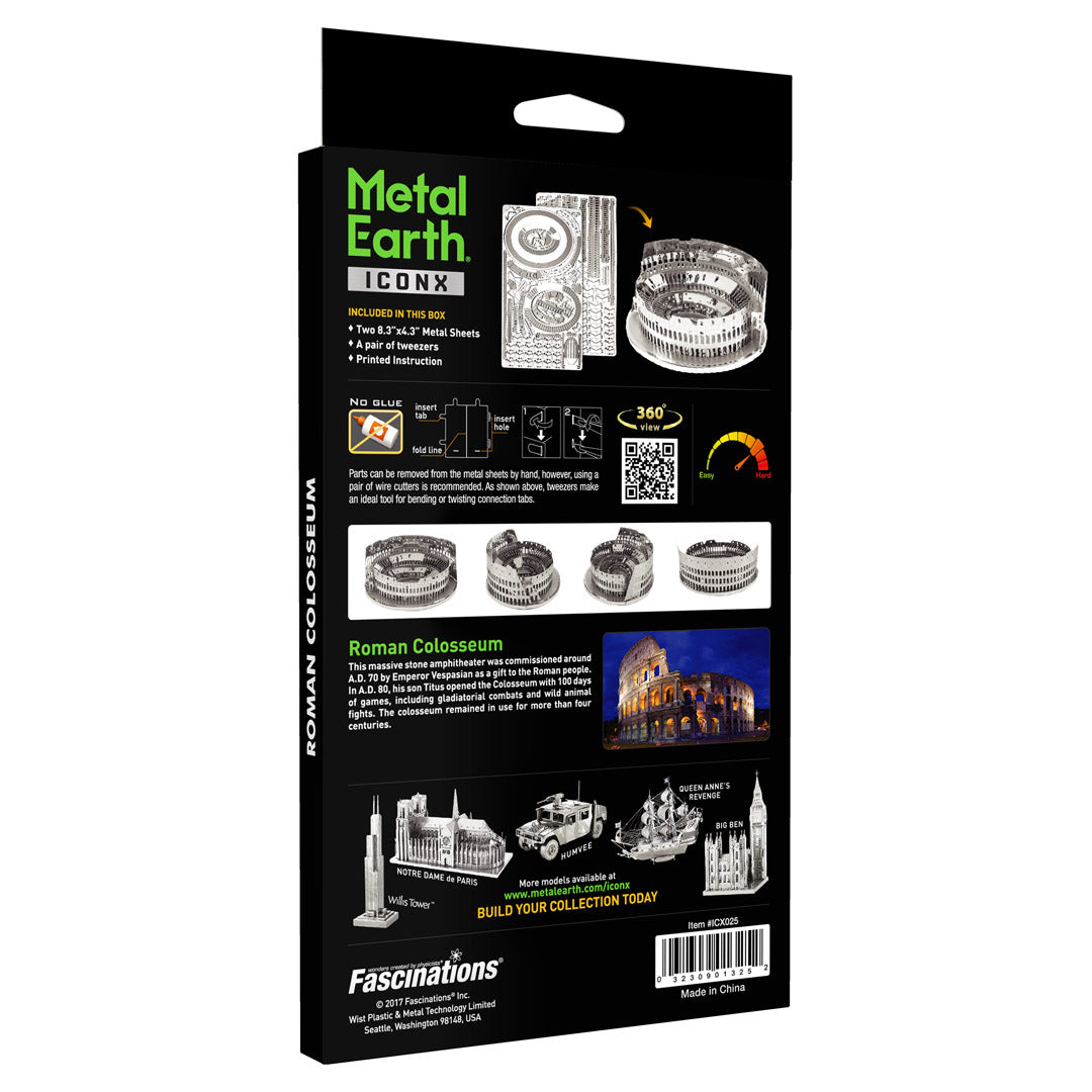 Metal Earth Premium Series Roman Colosseum Ruin ICX025 Modellbausatz Puzzle DIY Bausatz präzise gelasert stabil langlebig