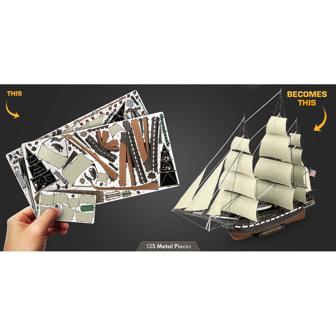 Metal Earth USS Premium Series USS Constitution PS2002 Modellbausatz Puzzle DIY Bausatz präzise gelasert stabil langlebig