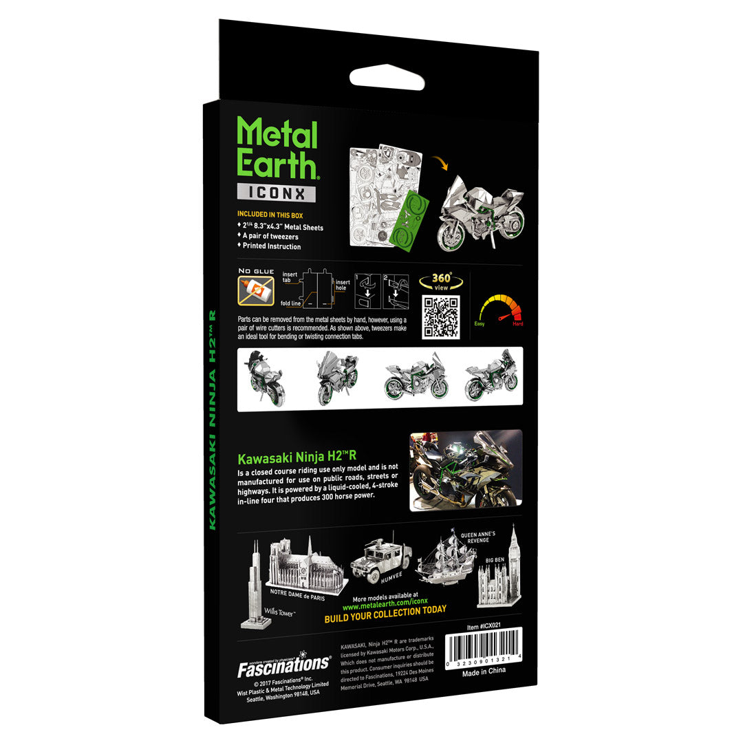 Metal Earth Premium Series Kawasaki Ninja Green ICX021 Modellbausatz Puzzle DIY Bausatz präzise gelasert stabil langlebig