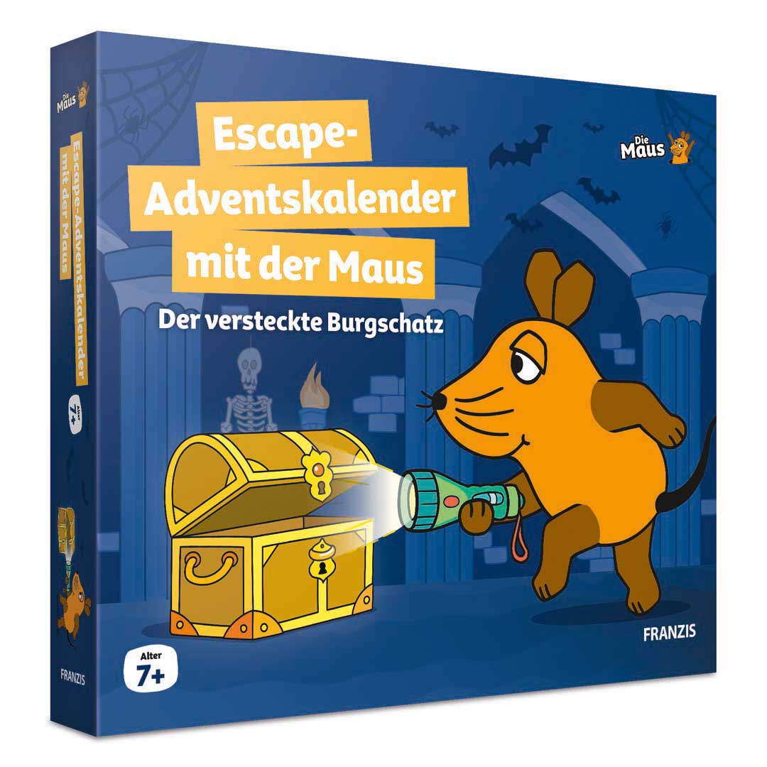 Adventskalender mit der MAUS Escape Der versteckte Burgschatz Weihnachtskalender Rätsel-Spaß Franzis