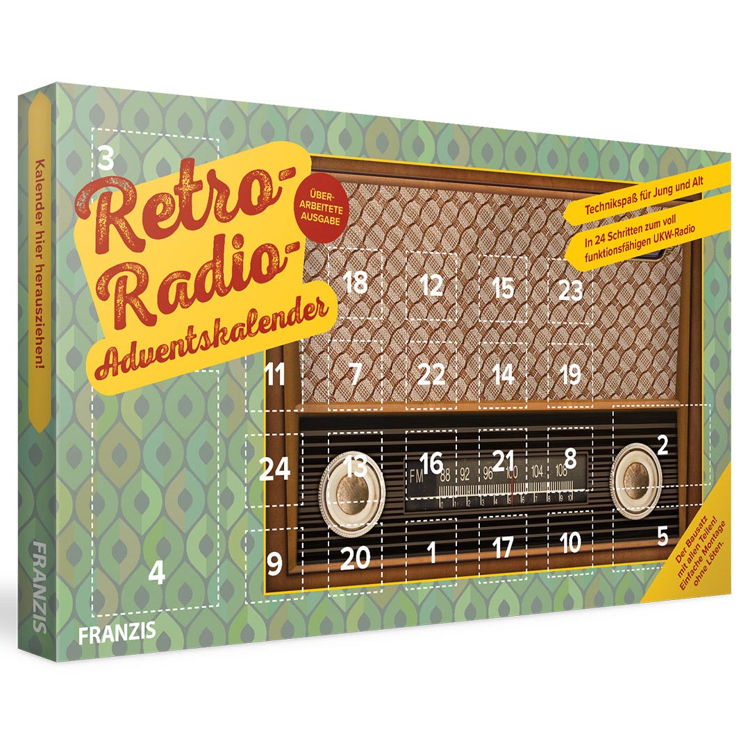 Adventskalender RETRO-Radio zum Selberbauen Weihnachtskalender Elektronik-Bausatz für Tüftler Franzis