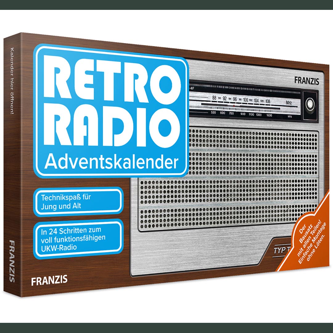Adventskalender RETRO-Radio zum Selberbauen Weihnachtskalender Elektronik-Bausatz für Tüftler Franzis