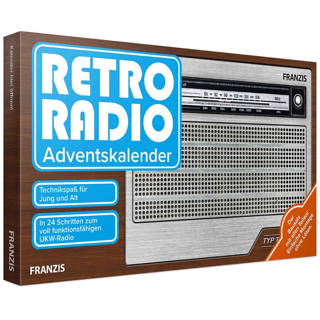 Adventskalender RETRO-Radio zum Selberbauen Weihnachtskalender Elektronik-Bausatz für Tüftler Franzis