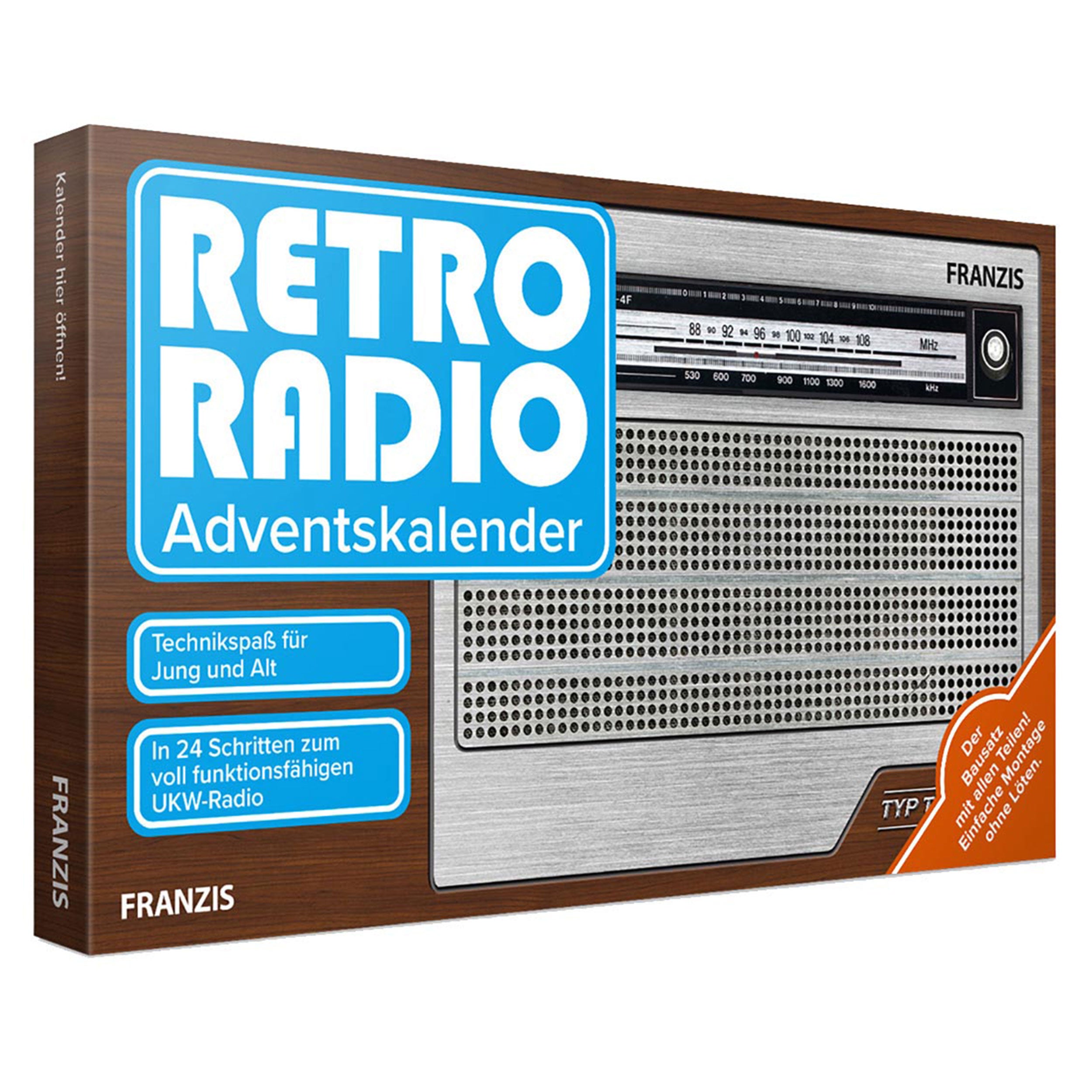 Adventskalender RETRO-Radio zum Selberbauen Weihnachtskalender Elektronik-Bausatz für Tüftler Franzis