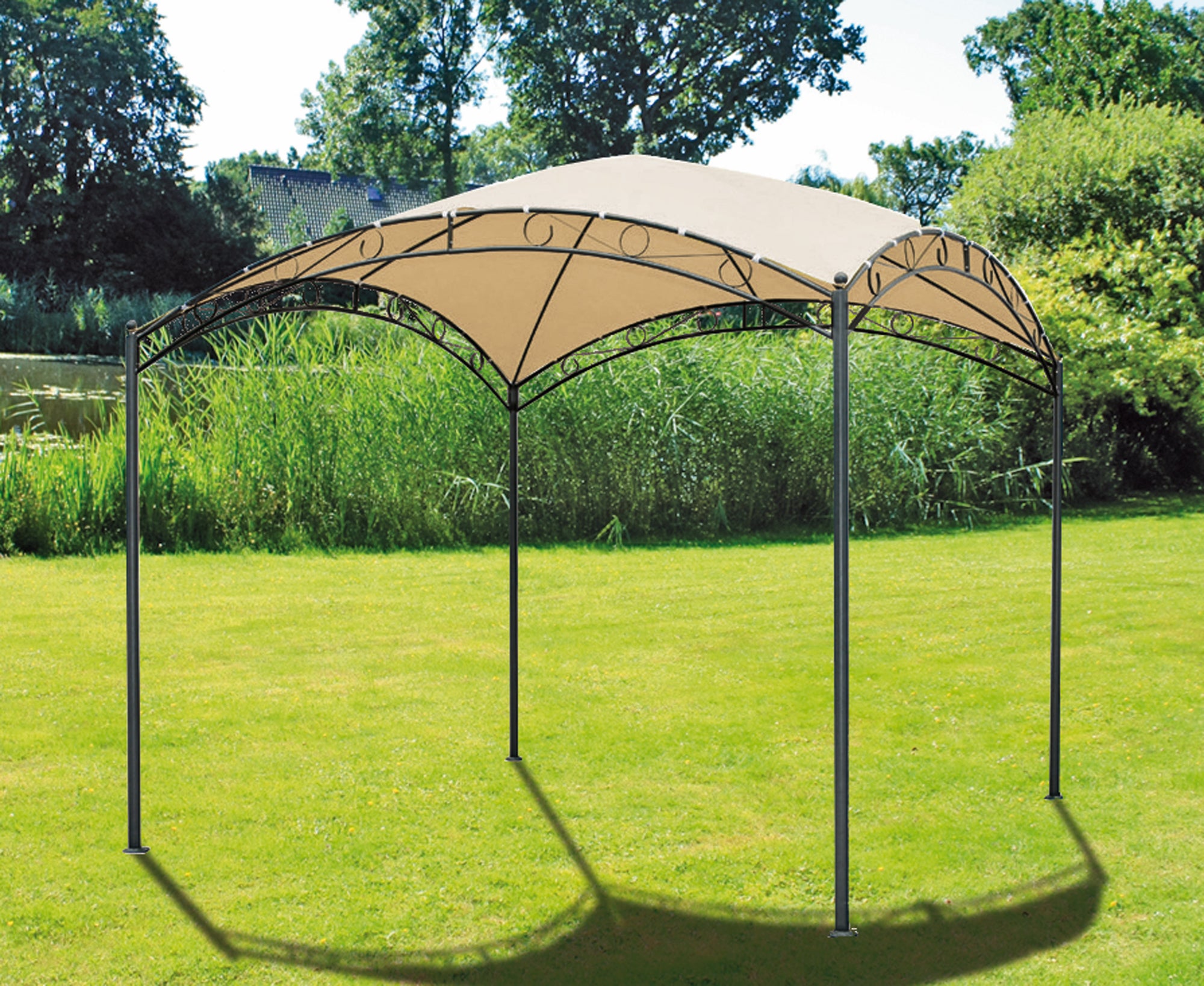 Pavillon HUDSON Gartenzelt Gartenlaube Garden Pleasure elegant offen stilvoll Outdoor Garten Terrasse