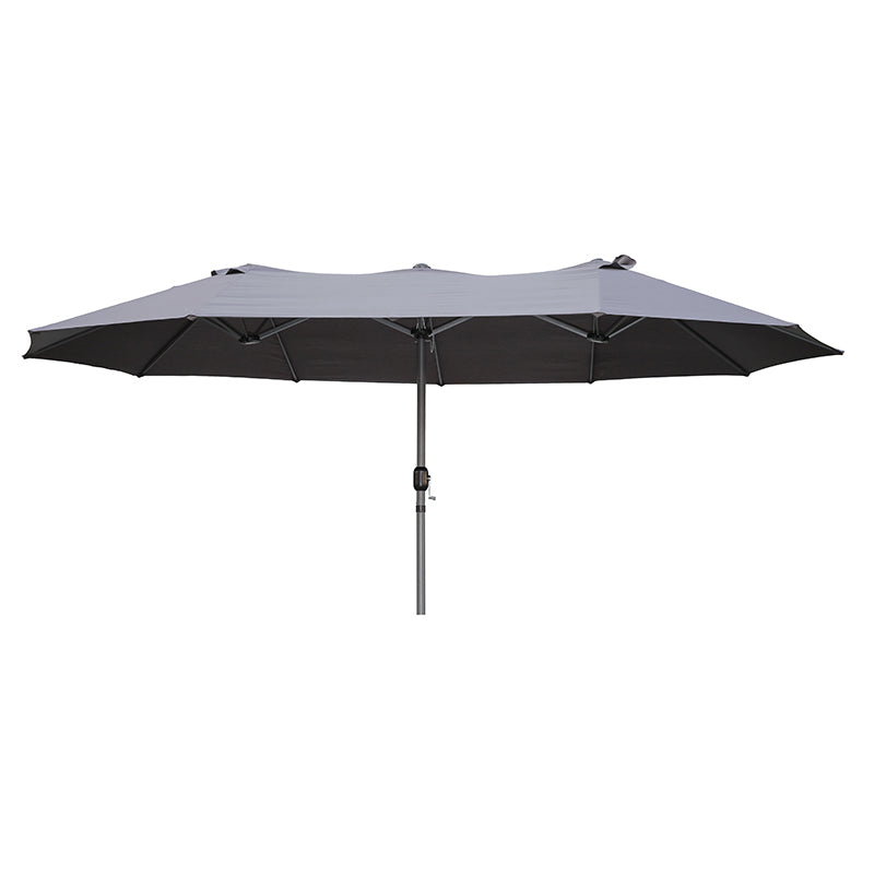 Doppel-Sonnenschirm Marktschirm Gartenschirm Sonnenschutz Garden Pleasure grau