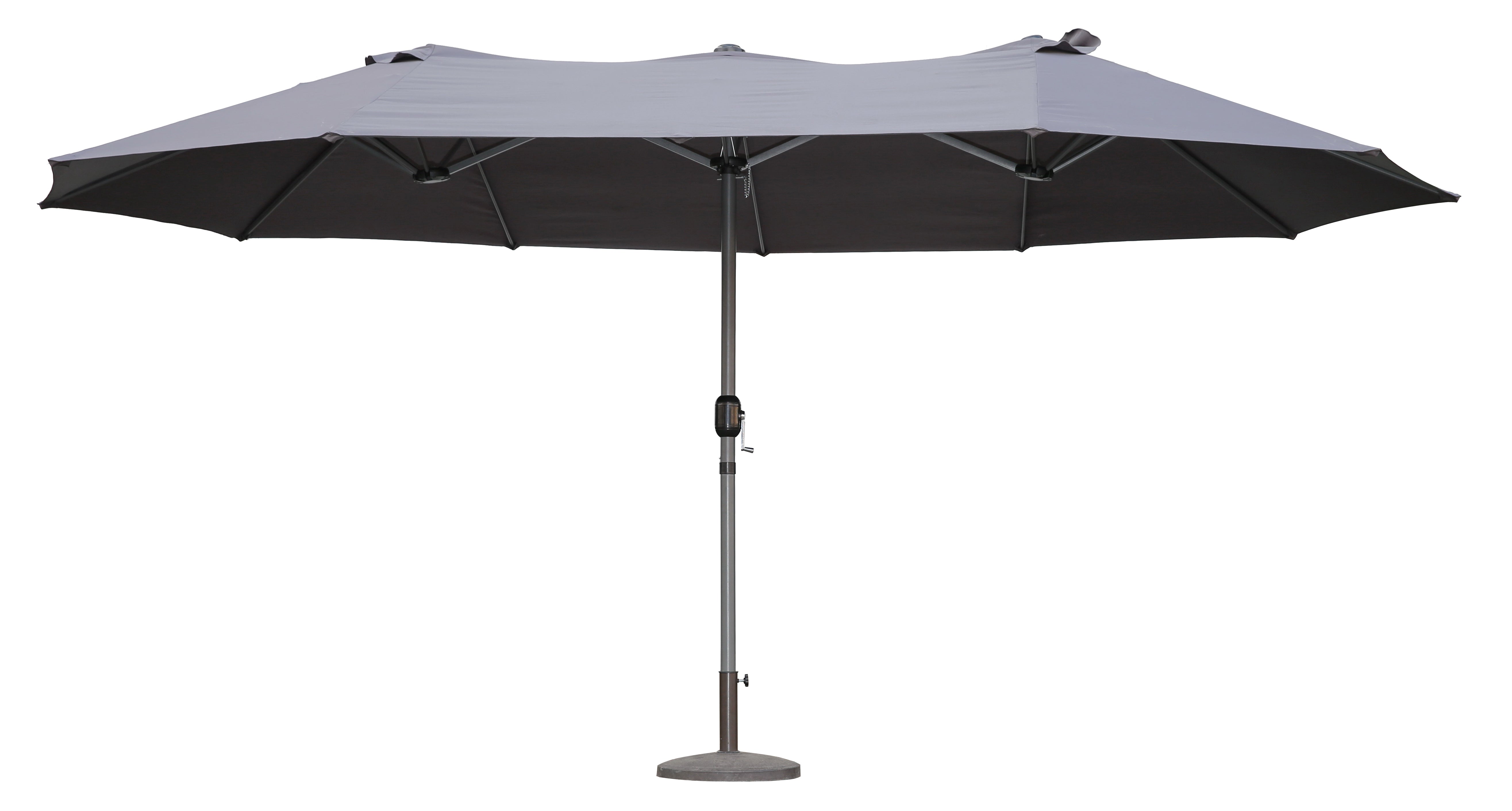 Doppel-Sonnenschirm Marktschirm Gartenschirm Sonnenschutz Garden Pleasure grau