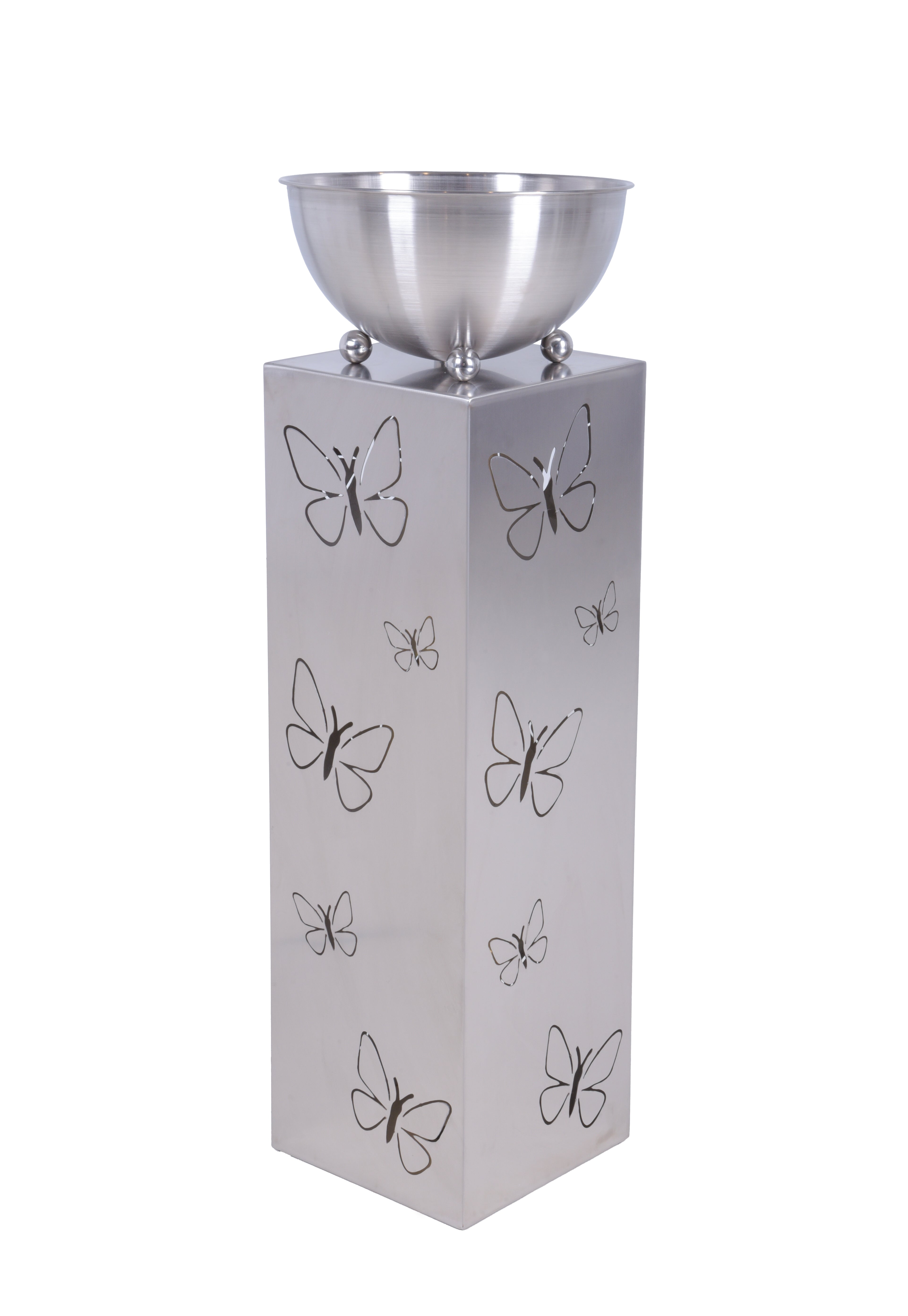 Pflanzsäule FALINA Blumenständer Dekosäule Edelstahl LED Garden Pleasure