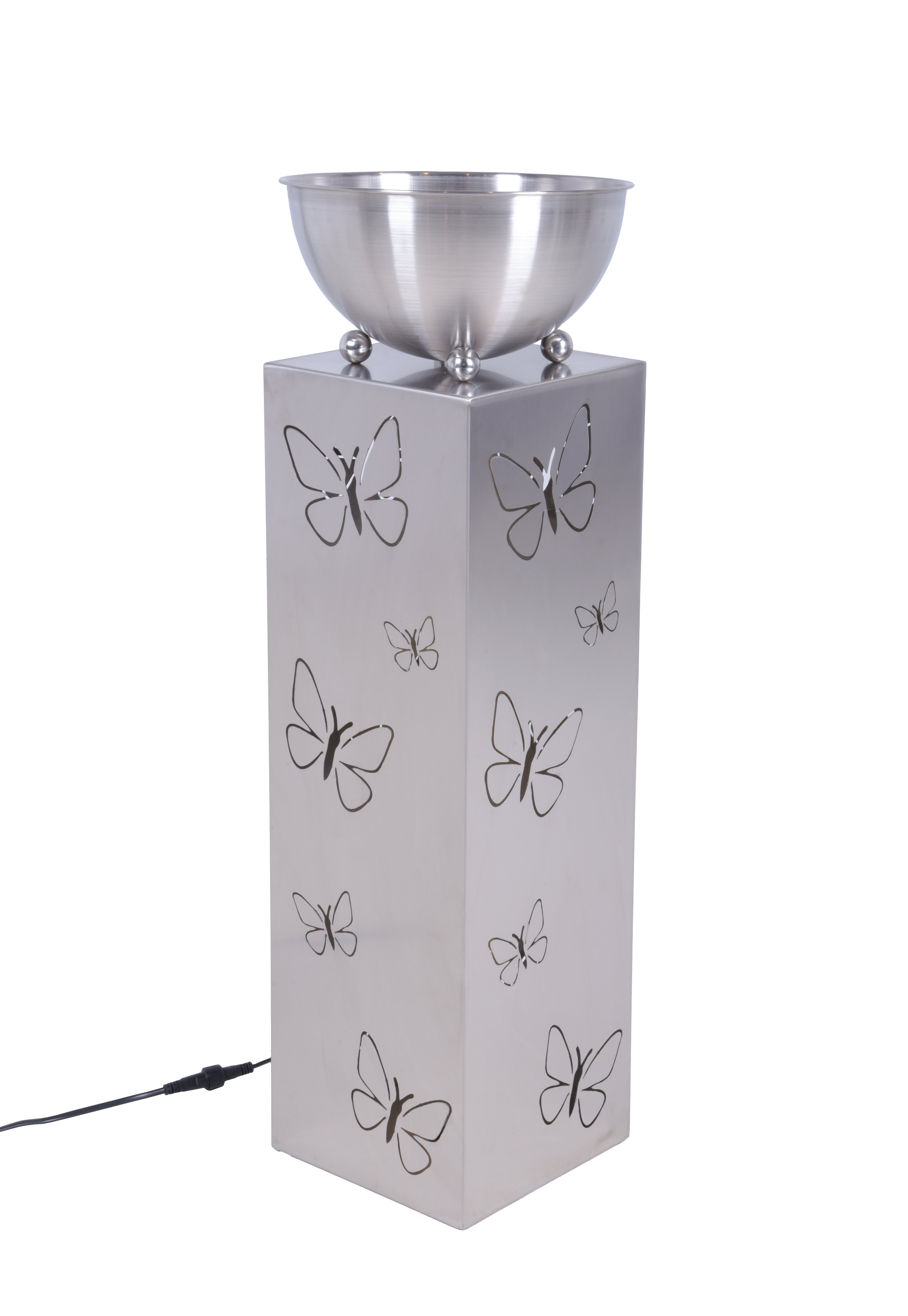 Pflanzsäule FALINA Blumenständer Dekosäule Edelstahl LED Garden Pleasure