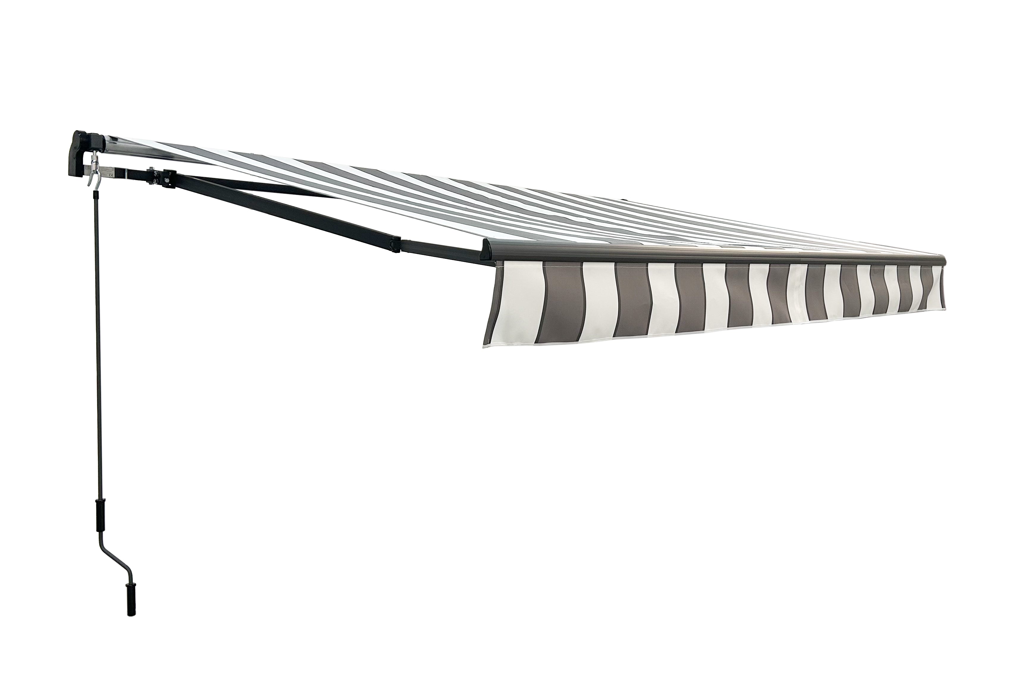 Gelenkarmmarkise Markise Sonnenschutz Balkonmarkise Garden Pleasure grau-weiß