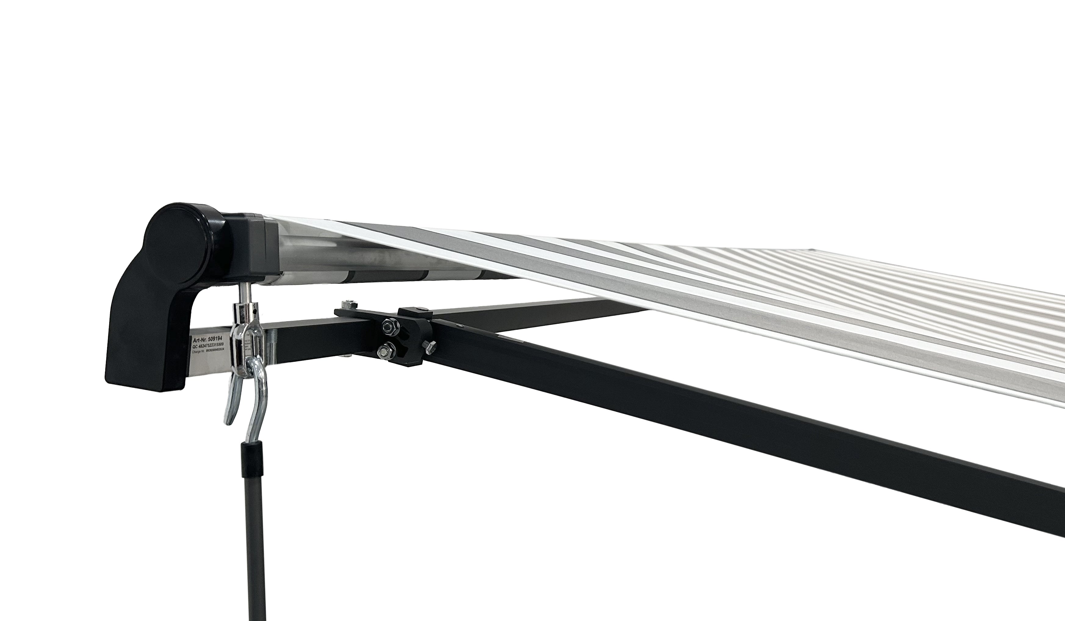 Gelenkarmmarkise Markise Sonnenschutz Balkonmarkise Garden Pleasure grau-weiß groß