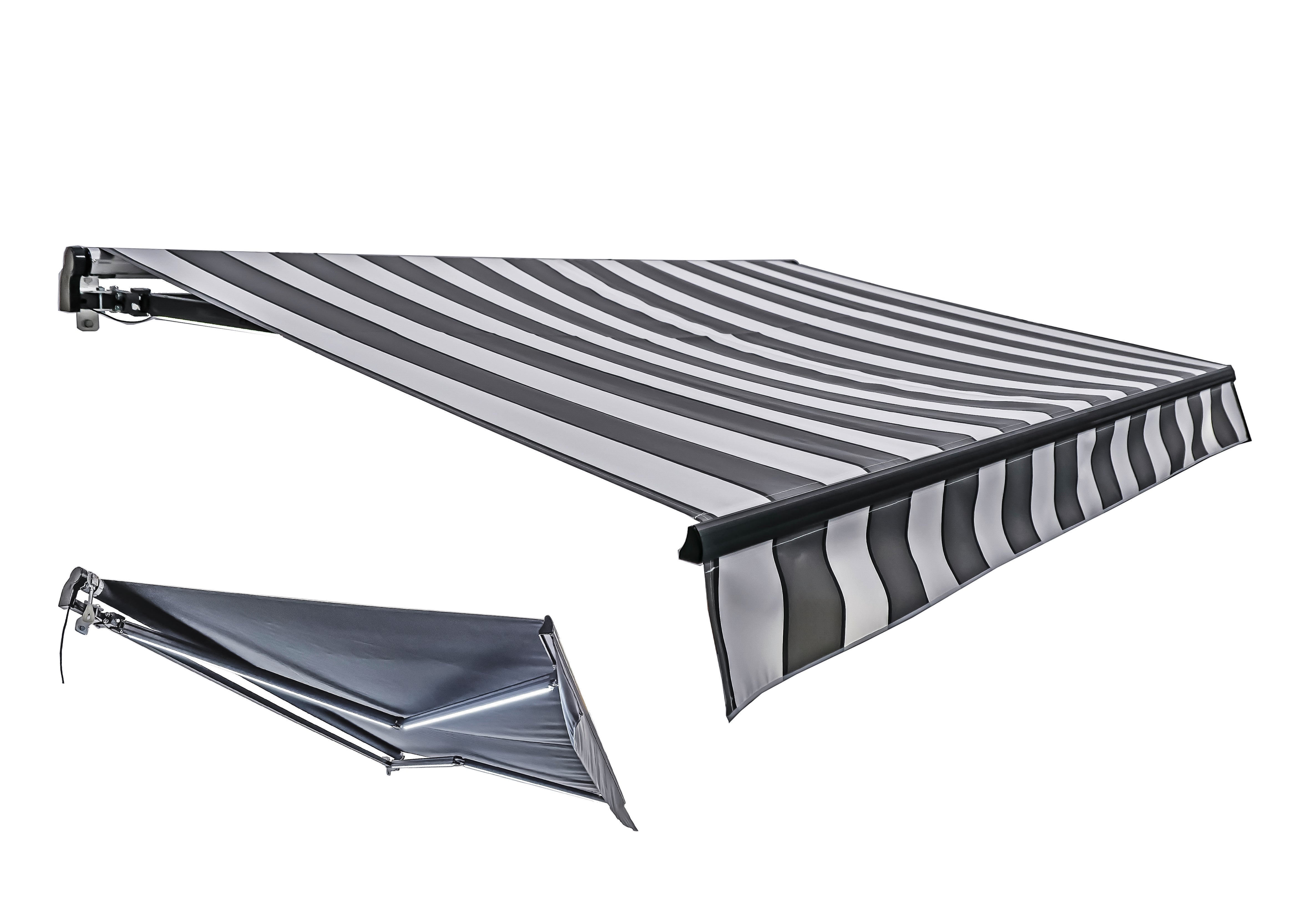 Elektrische Gelenkarmmarkise LED Markise Motorisiert Sonnenschutz Garden Pleasure gestreift