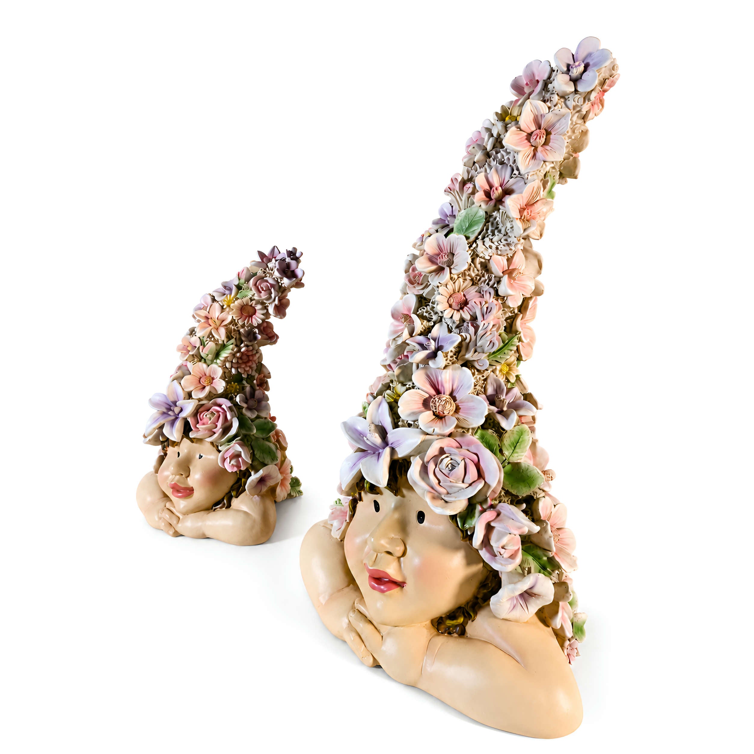 Blumenkind Dekofigur Blumenmädchen Figur für Haus & Garten in 2 Größen