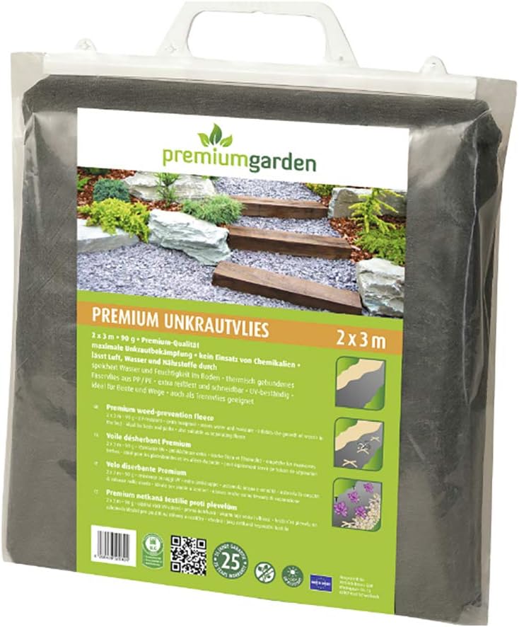 Premium Garden Unkrautvlies 2 x 3 m wasserdurchlässig reißfest Gartenvlies