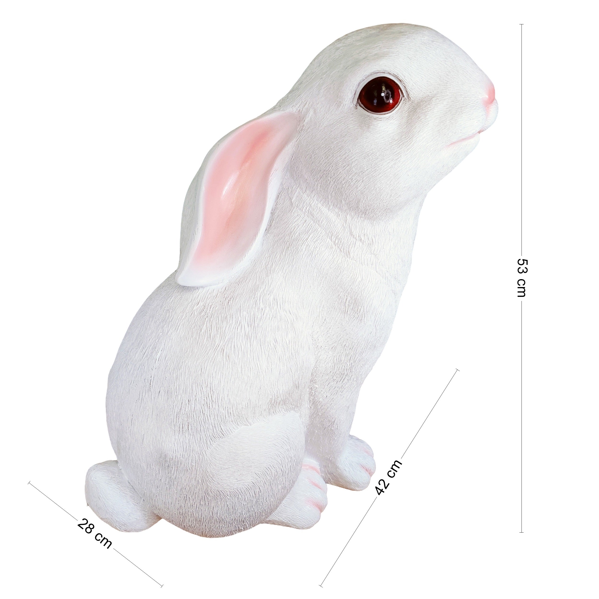 Hasenfigur weiß groß - Deko Hase als Osterdeko Hase für Garten & Zuhause, Kaninchen Figur wie echt