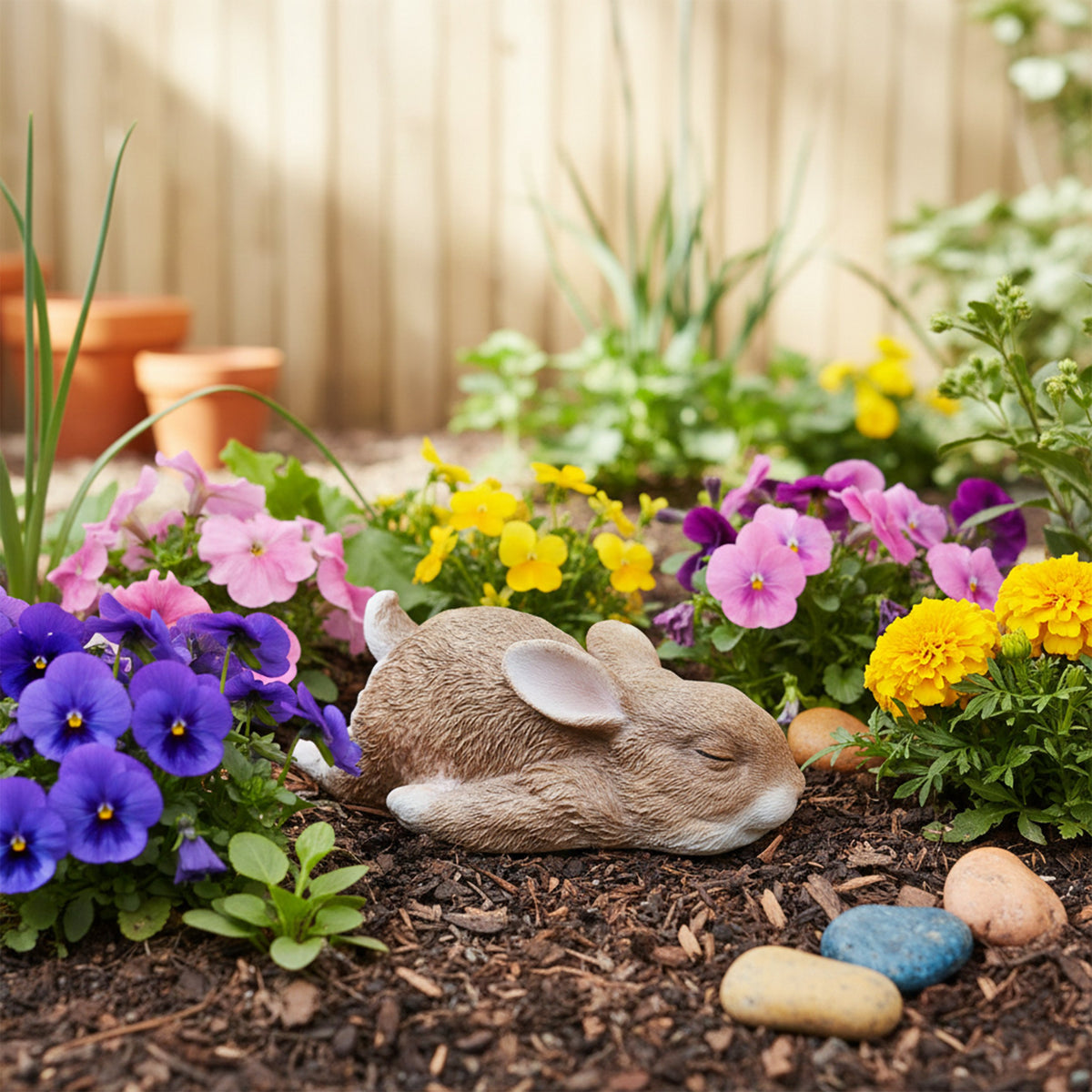 Deko Hase schlafend Hasenfigur Osterhase Deko Hase Figur für Haus und Garten