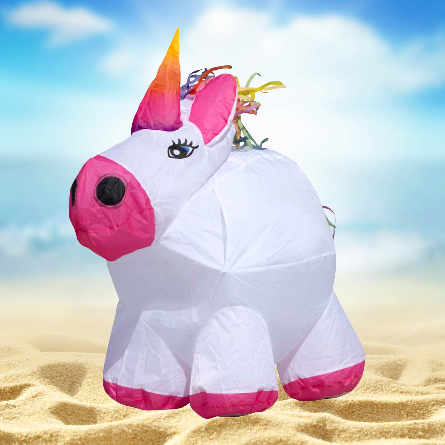 HQ Bodenwindspiel Bouncing Buddy Unicorn Einhorn bunte Windspiele für den Garten oder Strand