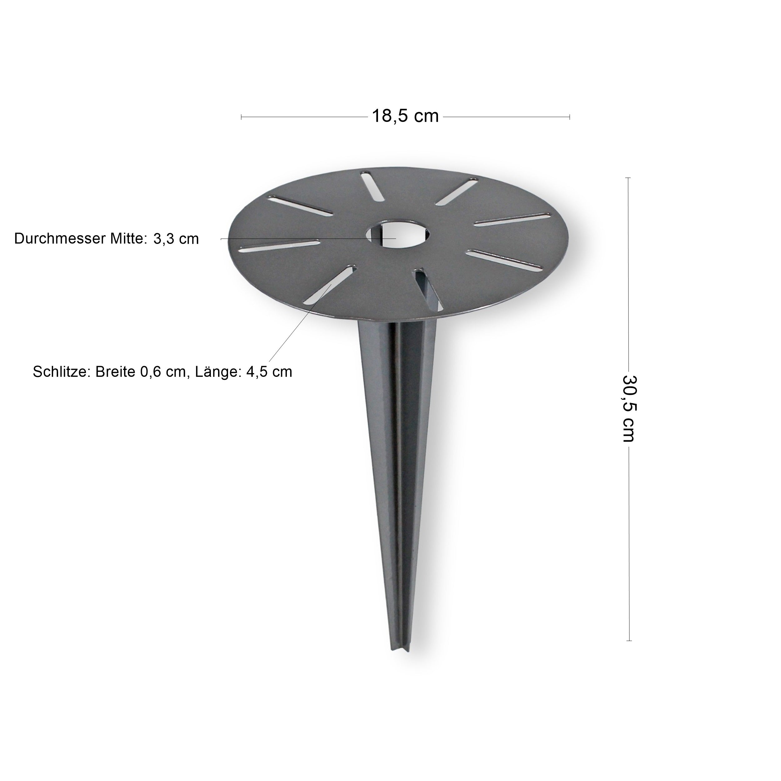 Universal Erdspieß für Gartenleuchte, Lampe & Gartensteckdose, pulverbeschichtet mit Kabelführung