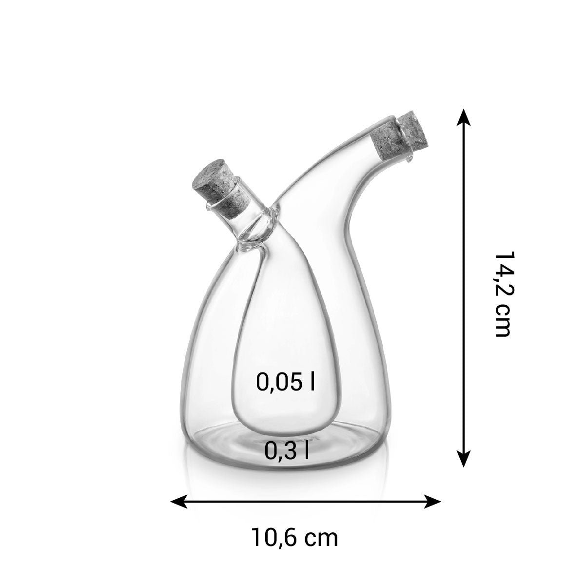 Tescoma Öl- und Essigbehälter VIRGO 300/50 ml – Dosierflasche für Küche