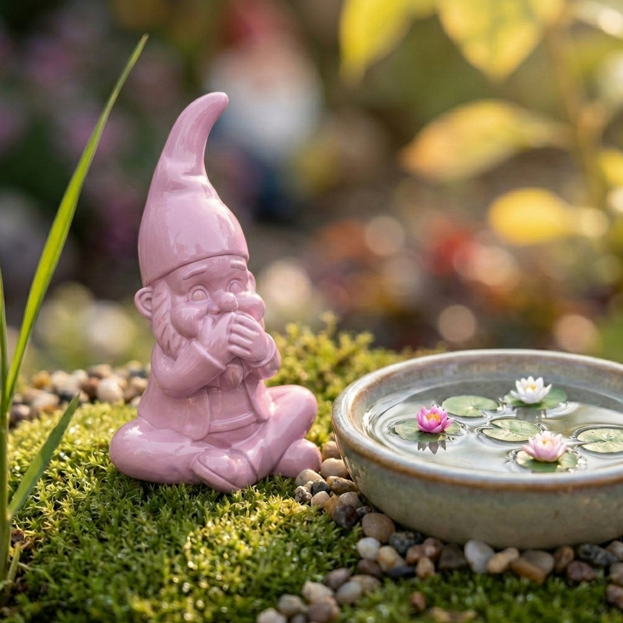 Gartenzwerg nichts sagen -GartenPoser- Zwerg Deko in Pastell Hochglanz 2 Größen 6 Farben (MutePoser)